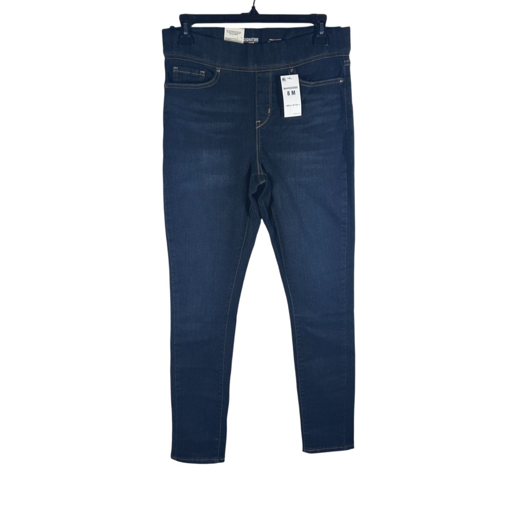 Signature by‎ Levi Strauss & Co Pull On Jeggings Dark Wash Denim Women Sz 8M NEW